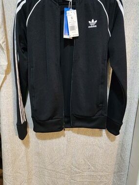 Adidas Originals SST Track Jacket Black White Stripes Size Small NWT